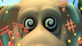 An elephant getting hypnotised in Donkey Kong Country Returns HD