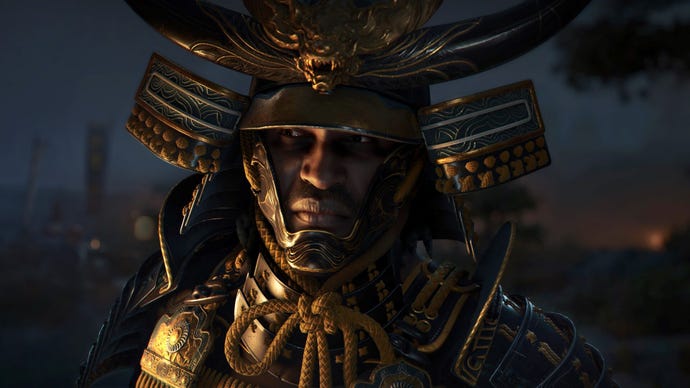 A close-up of Assassin's Creed Shadows' Yasuke.