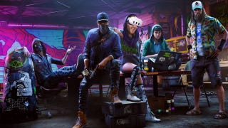 The Watch Dogs 2 characters are congregating in a basement. One of them has Ian's head super imposed on them.