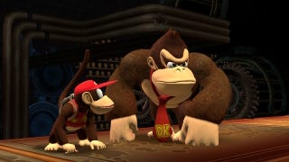 Donkey Kong and Diddy look angry in Donkey Kong Country Returns HD.