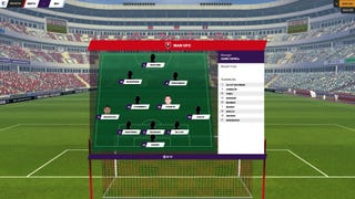 FM24 screenshot showing the pre-match lineup screen for Manchester United