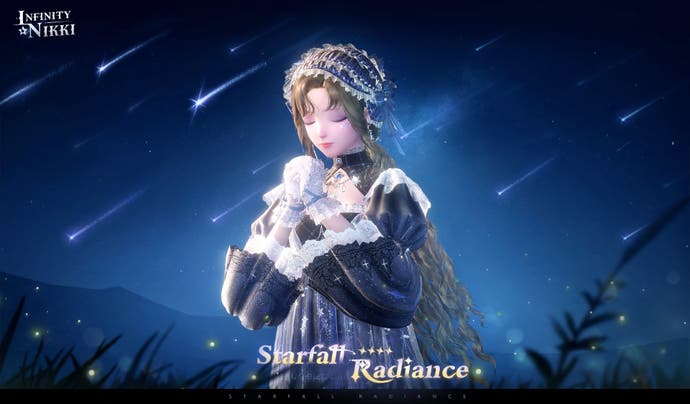 Promotional image for the Starfall Radiance outfit in Infinity Nikki.