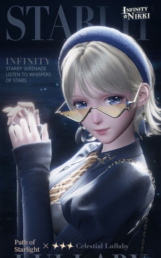 Nikki wearing the Path of Starlight outfit in Infinity Nikki.