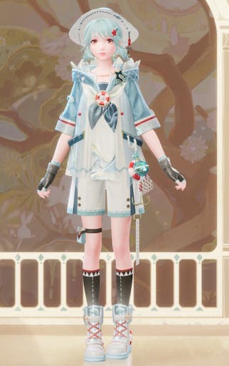 Nikki in the Shark Mirage outfit in Infinity Nikki.