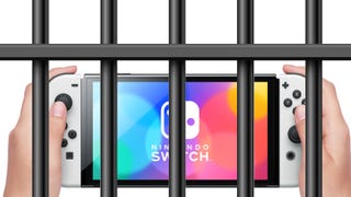 Nintendo Switch behind prison bars.