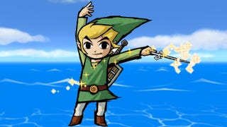 Link holding the Wind Waker baton.