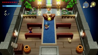 Zelda walks through a church sanctuary in Echoes of Wisdom